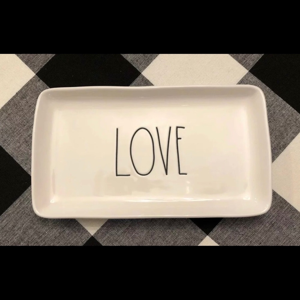 Rae Dunn Magenta Large Letter LOVE Trinket Tray